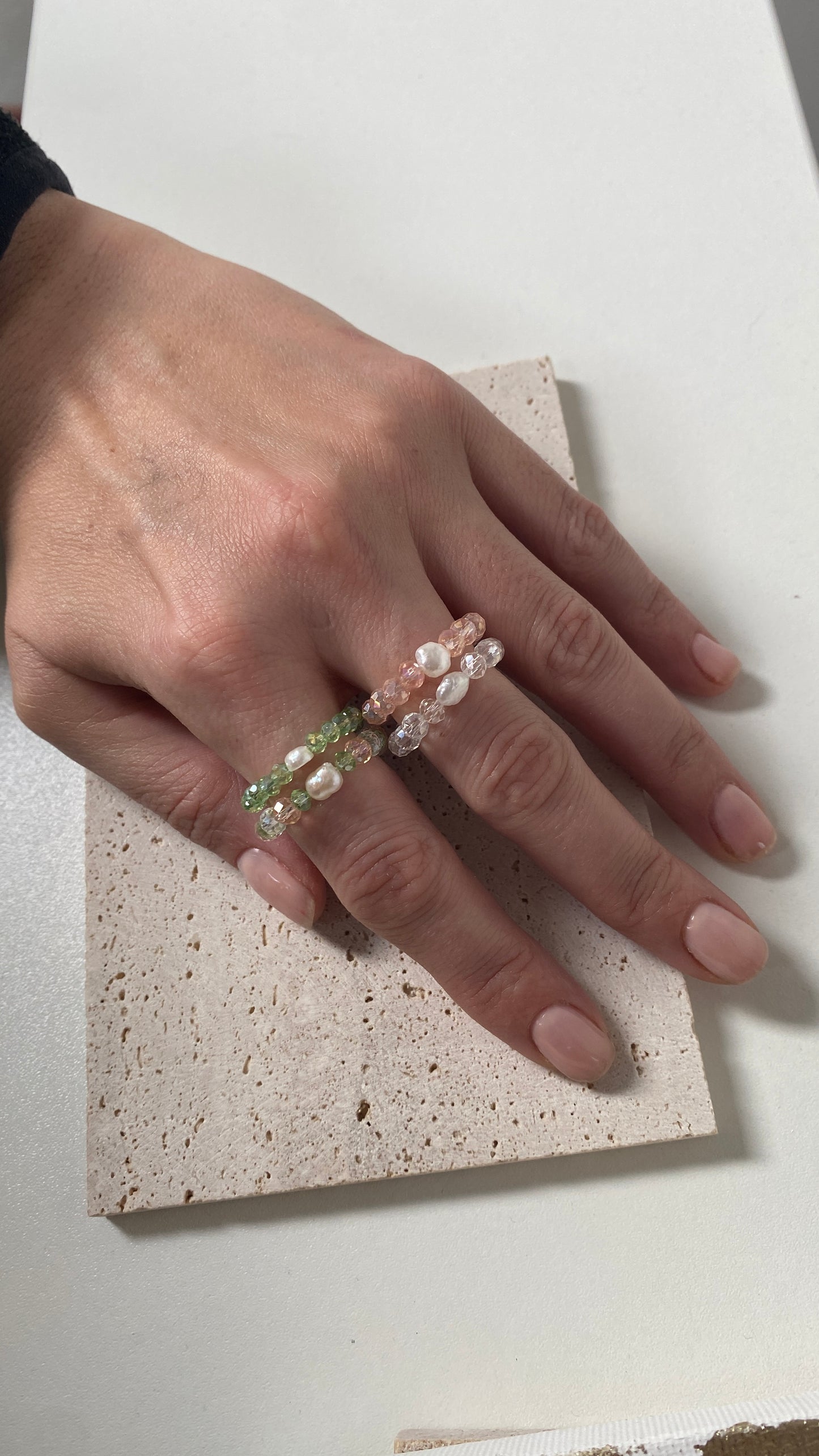 Crystall Pearl Rings
